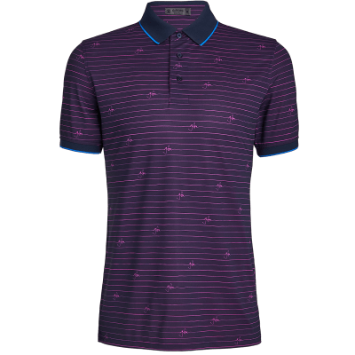 G/FORE Script Stripe Tech Pique Golf Polo Shirt