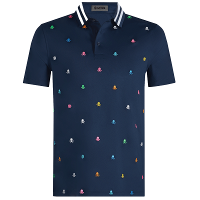 G/FORE Embroidered Tech Jersey Golf Polo Shirt