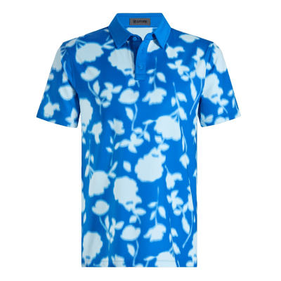 G/FORE Blur Floral Tech Jersey Golf Polo Shirt