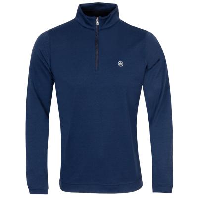 Peter Millar Albatross Cotton-Blend Pique Zip Neck Sweater