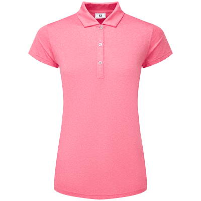 FootJoy Painted Floral Lisle Ladies Golf Polo Shirt