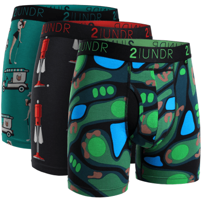2UNDR Swing Shift Printed Boxer Briefs 3 Pack