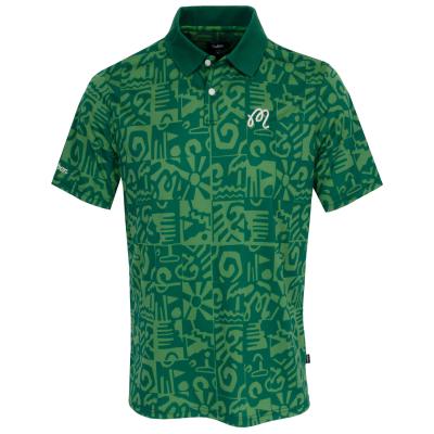 Malbon Mezzo Performance Pique Printed Golf Polo Shirt