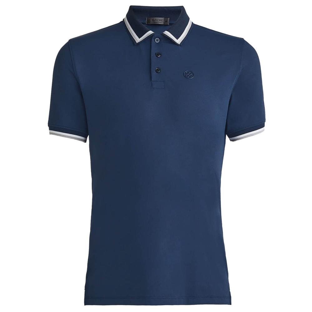 G/FORE Tux Rib Collar Tech Jersey Golf Polo Shirt Ink
