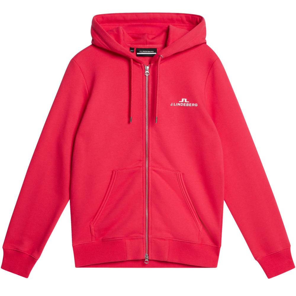 J Lindeberg Alpha Ladies Full Zip Hoodie Rose Red