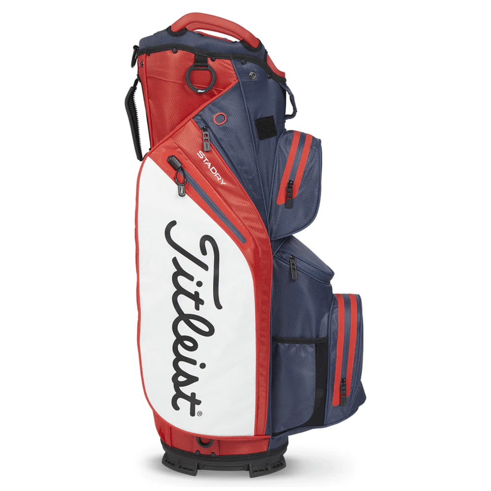Titleist 2023 Cart 14 Stadry Golf Cart Bag - Navy/Red/White Titleist 2023 Cart 14 Stadry Golf Cart Bag - Navy/Red/White