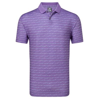 FootJoy Flag Banner Print Knit Collar Golf Polo Shirt