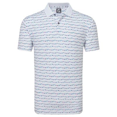 FootJoy Flag Banner Print Knit Collar Golf Polo Shirt