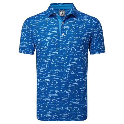 FootJoy Golf Course Doodle Self Collar Golf Polo Shirt