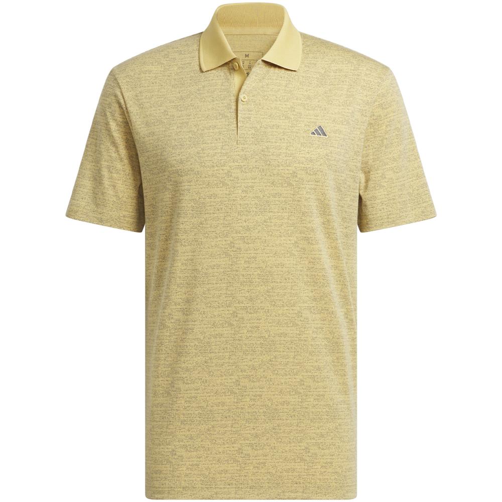 adidas Go-To Printed Stripe Golf Polo Shirt - Yellow adidas Go-To Printed Stripe Golf Polo Shirt - Yellow