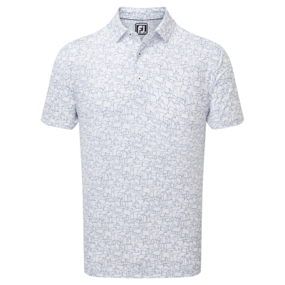 FootJoy Pine Cliffs Scottish Town Print Lisle Golf Polo Shirt