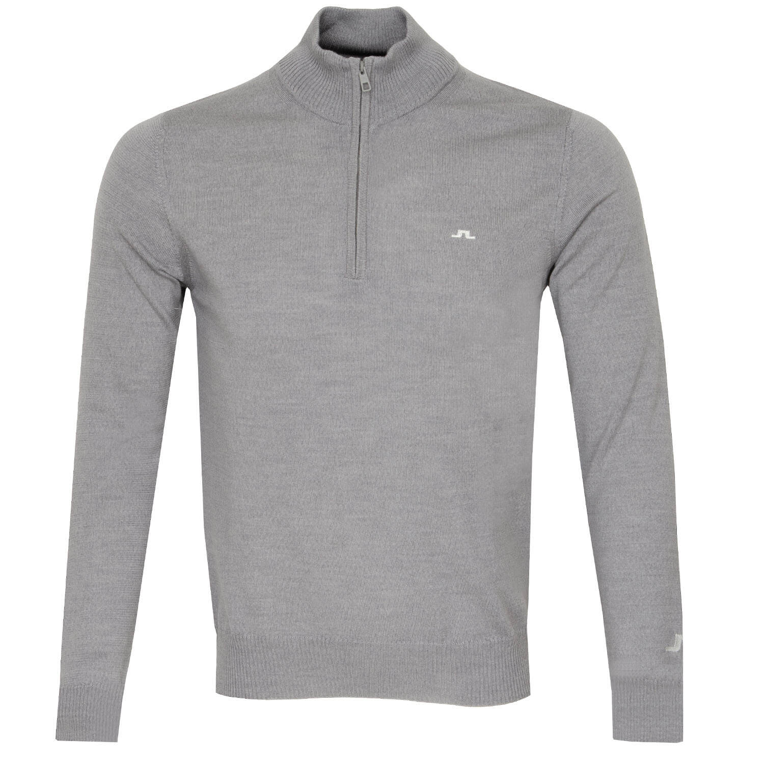 J Lindeberg Kian Zip Neck Sweater Grey Melange | Scottsdale Golf