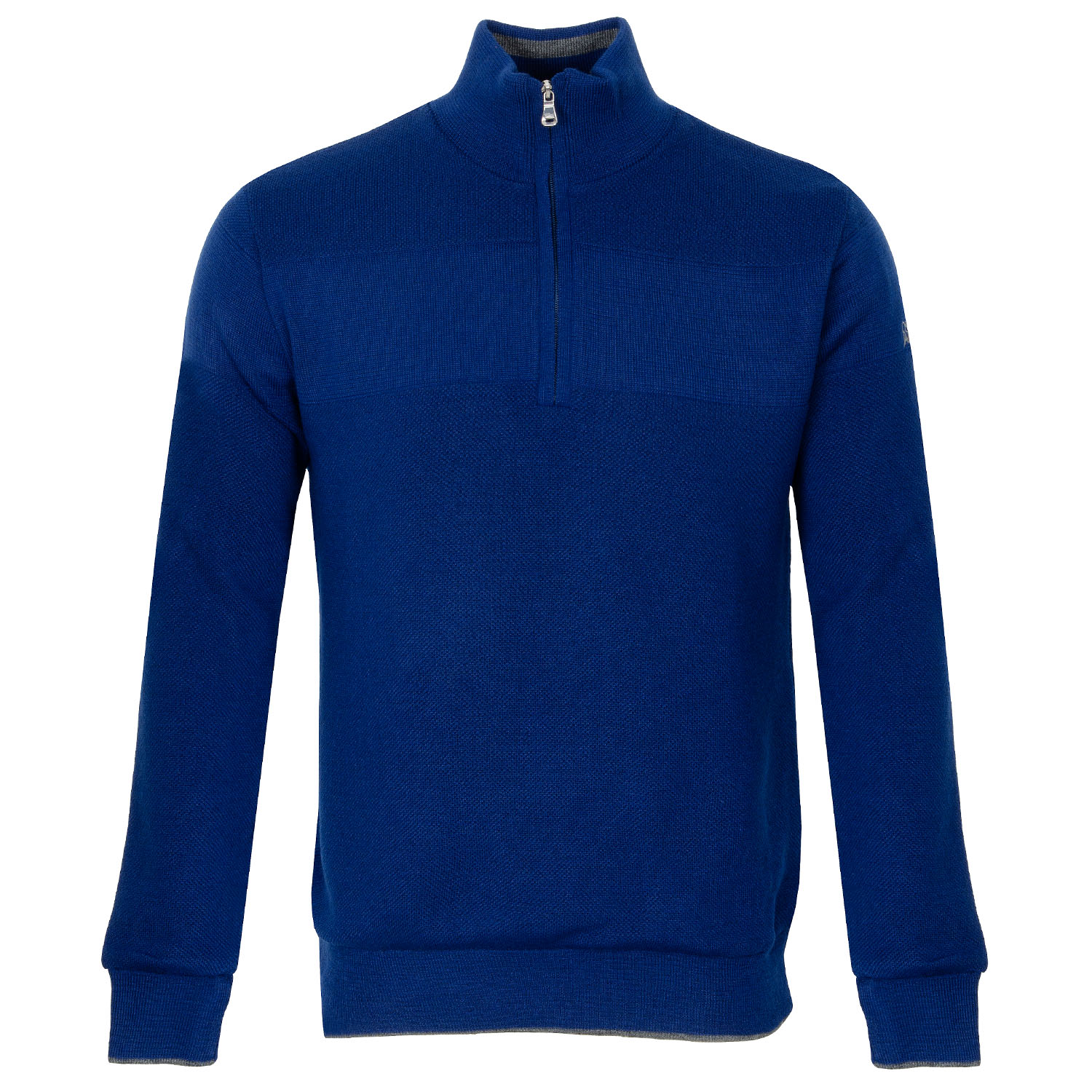 Oscar Jacobson Anders Lined Zip Neck Sweater Royal Blue | Scottsdale Golf