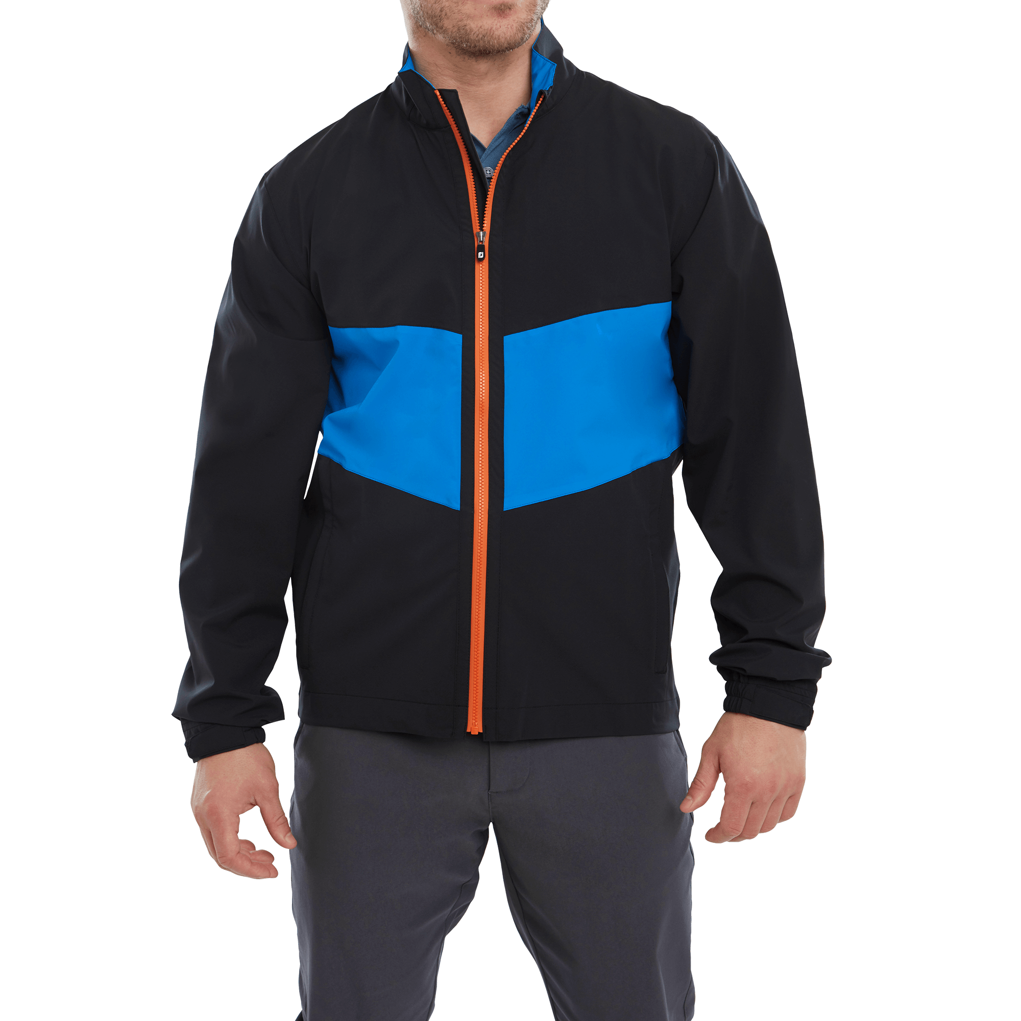 FootJoy HydroLite Waterproof Golf Jacket Black/Sapphire/Orange 88801