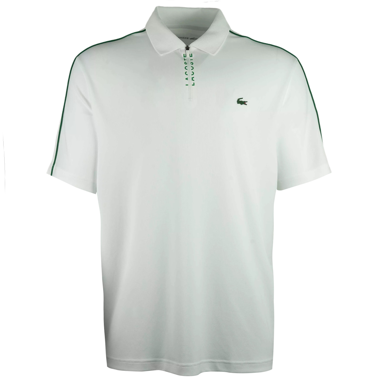 Lacoste Zip Neck Golf Polo Shirt White/Summer | Scottsdale Golf