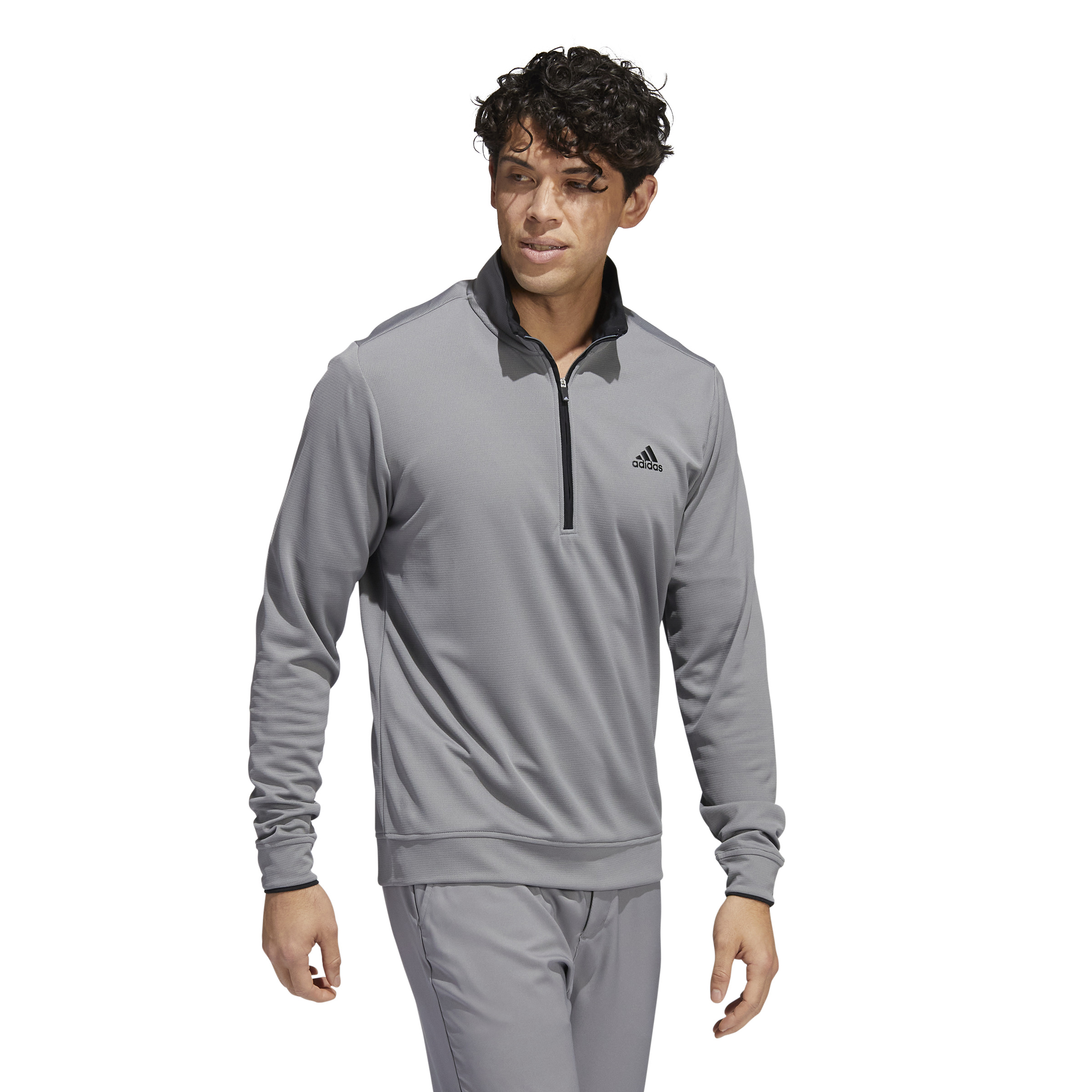 adidas UPF 1/4 Zip LC Zip Neck Sweater Grey Three | Scottsdale Golf
