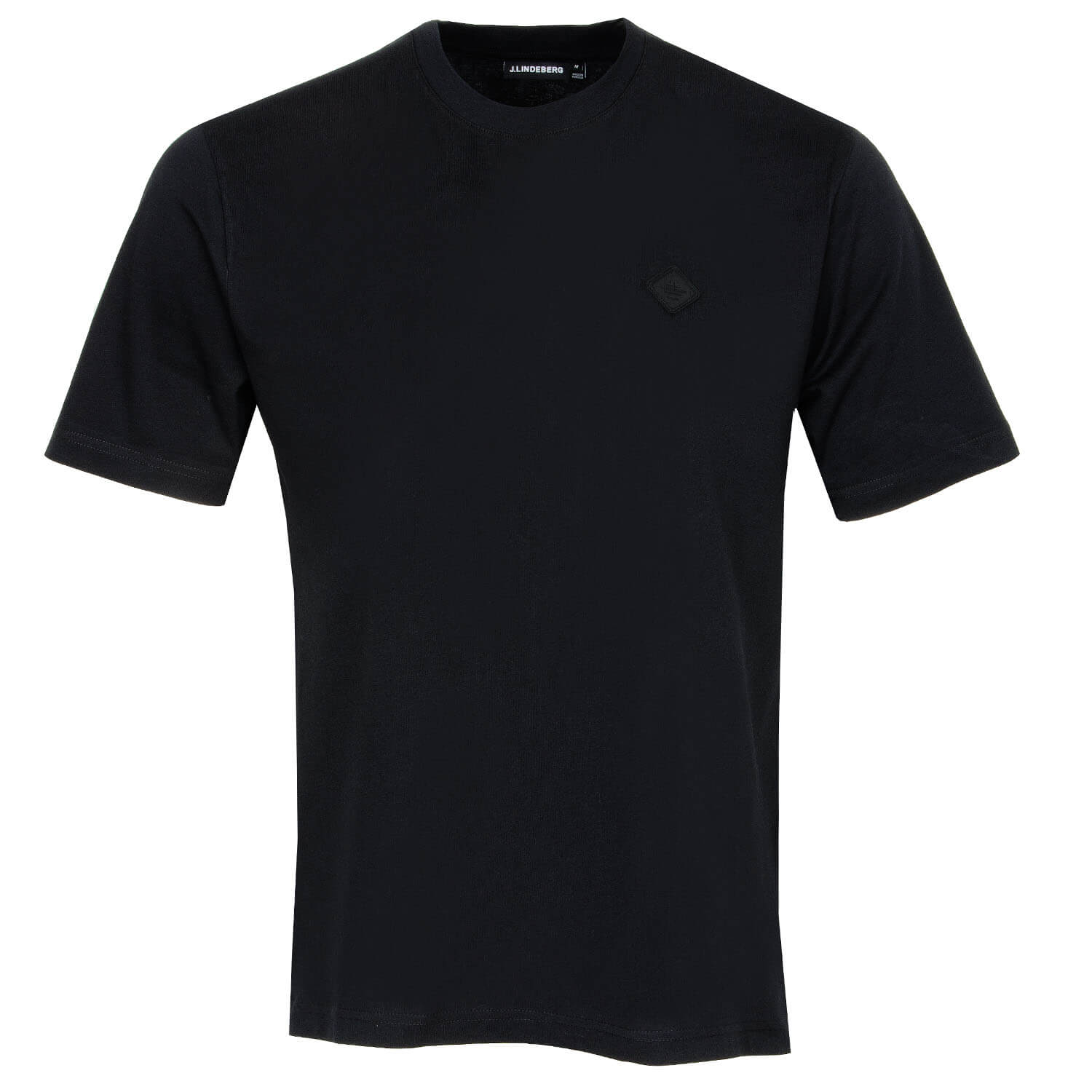 J Lindeberg Diamond Dale Logo Patch Polo Shirt Black | Scottsdale Golf