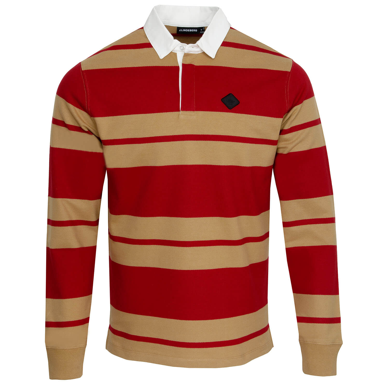 J Lindeberg Diamond Patch Reed Rugby Shirt Red Bell | Scottsdale Golf