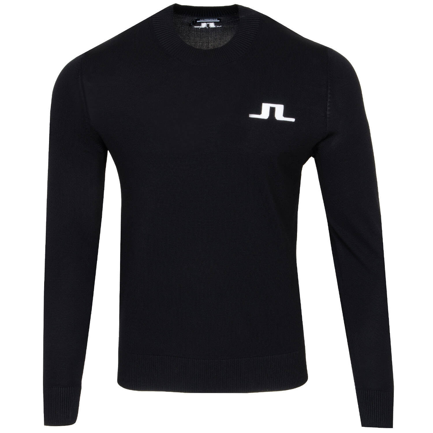J Lindeberg Gus Crew Neck Sweater Black | Scottsdale Golf