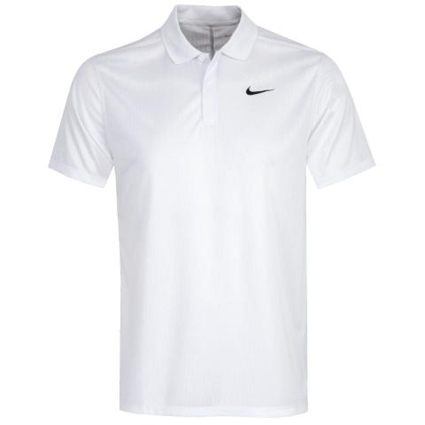 Nike Dri FIT Victory+ Solid Golf Polo Shirt White/Black | Scottsdale Golf