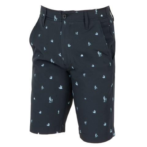 Under Armour Drive Printed Golf Shorts Black/Blue Foam | Scottsdale Golf