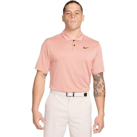 Nike Tour Dri-FIT Jacquard Golf Polo Shirt Light Madder Root/Guava Ice/ Black