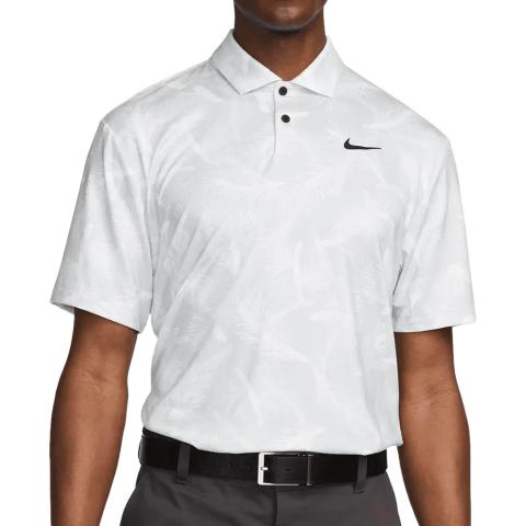 Nike Tour Dri-FIT Pine Print Golf Polo Shirt Summit White/Black
