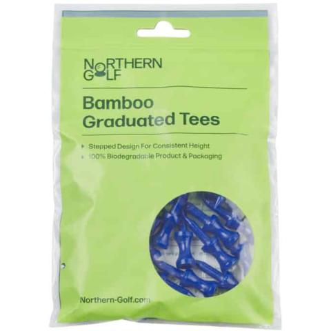 Northern Golf Bamboo Graduated Golf Tees Blue 1.5'' Long - Pack of 35