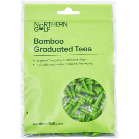 Northern Golf Bamboo Graduated Golf Tees Lime 1'' Long - Pack of 40