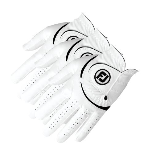 FootJoy WeatherSof Golf Glove - 3 for 2 PROMO Right Handed Golfer / White/Black / 3 Pack