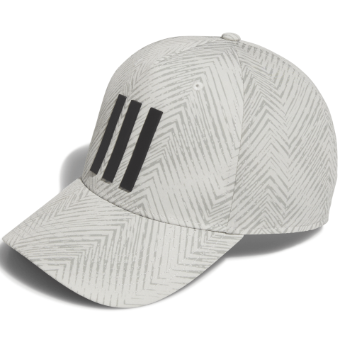 adidas Tour 3 Stripe Printed Baseball Cap Silver Pebble