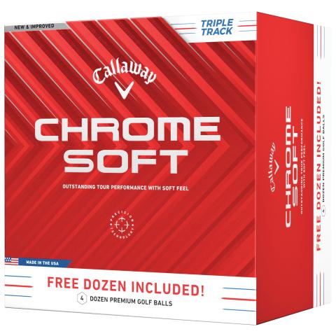 Callaway Chrome Soft Triple Track Golf Balls - 4 for 3 Promo White / 4 Dozen