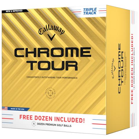 Callaway Chrome Tour Triple Track Golf Balls - 4 for 3 Promo White / 4 Dozen
