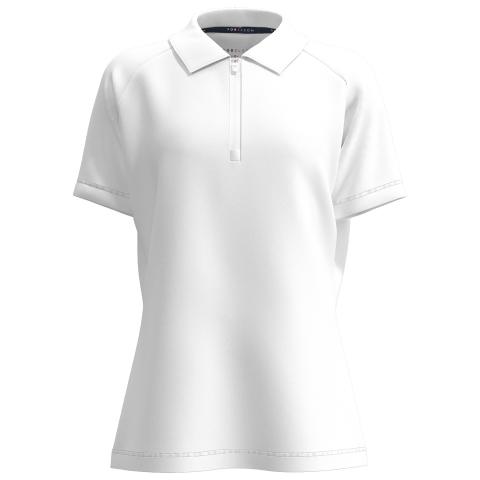 Forelson Blockley Zip Neck Ladies Polo Shirt White