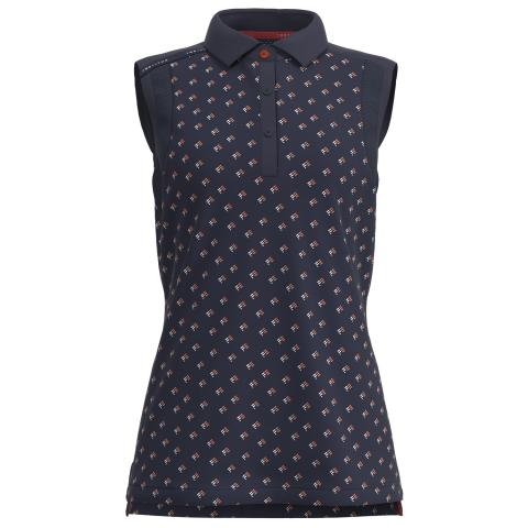 Forelson Buckland Sleeveless Ladies Polo Shirt Patterned Navy