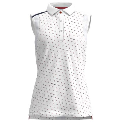 Forelson Buckland Sleeveless Ladies Polo Shirt Patterned White
