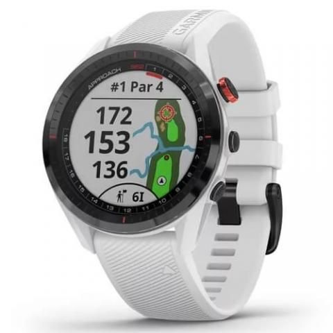 Garmin Approach S62 GPS Golf Watch Black Ceramic Bezel with White Band
