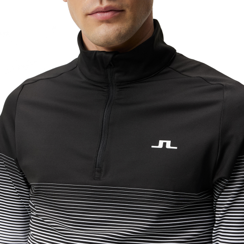 J Lindeberg Luis Half Zip Mid Layer Black | Scottsdale Golf