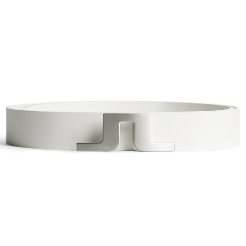 J Lindeberg Bridger Leather Belt White