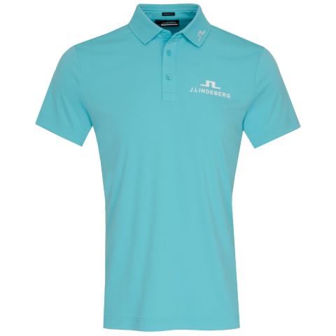 J Lindeberg KV Tour Solid Polo Shirt Blue Curacao