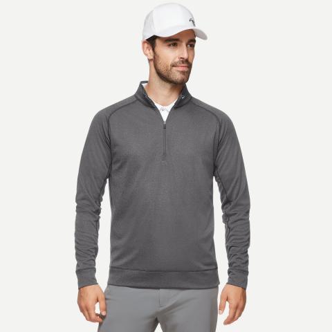 KJUS Keano Half Zip Golf Sweater Steel Grey Melange | Scottsdale Golf