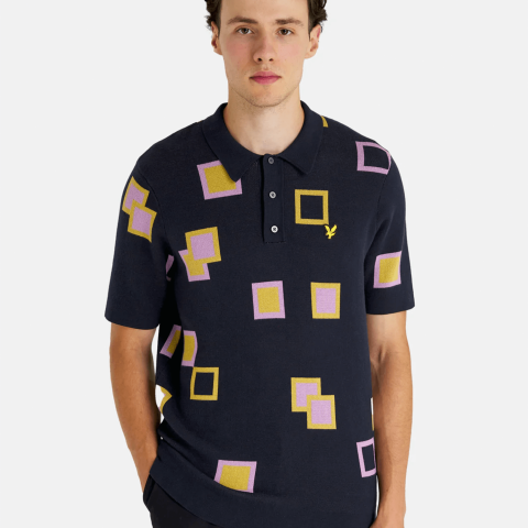Lyle & Scott Square Knit Golf Polo Shirt