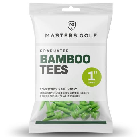 Masters Bamboo Graduated Golf Castle Tees Lime 1'' / 25mm Long - Pack of 25