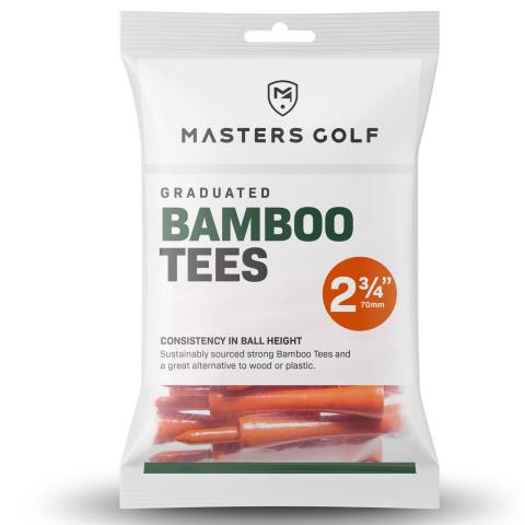 Masters Bamboo Graduated Golf Castle Tees Orange 2.75'' / 70mm Long - Pack of 20