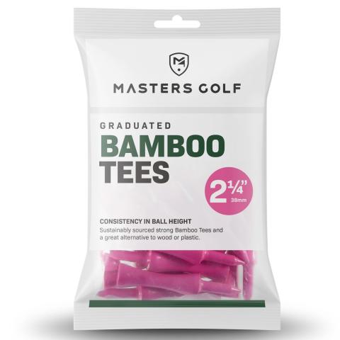 Masters Bamboo Graduated Golf Castle Tees Pink 2.25'' / 38mm Long - Pack of 20
