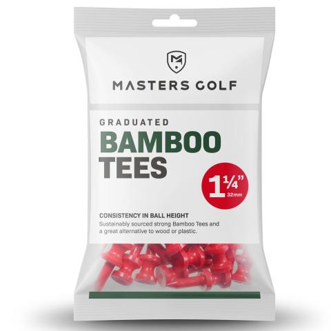 Masters Bamboo Graduated Golf Castle Tees Red 1.25'' / 32mm Long - Pack of 25