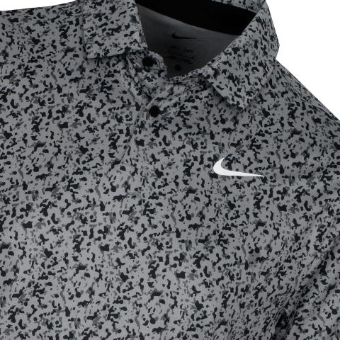 Nike Dri FIT Tour Polo Micro Camo Golf Polo Shirt Iron Grey/White ...