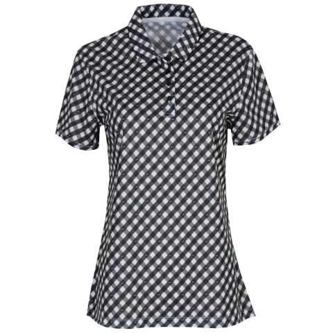 Nike Dri FIT Victory Short Sleeve Print Golf Polo Shirt Black/Black