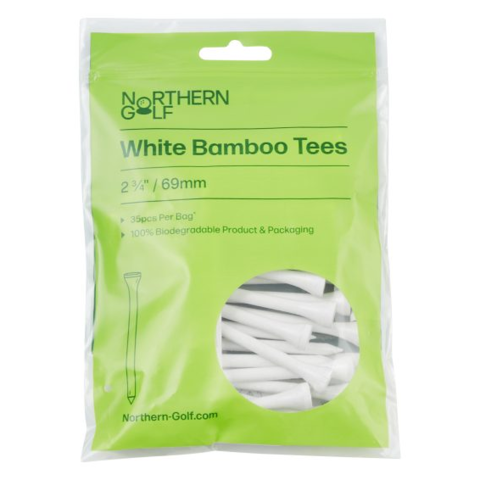 Northern Golf Bamboo Golf Tees White 2 3/4'' Long - Pack of 40