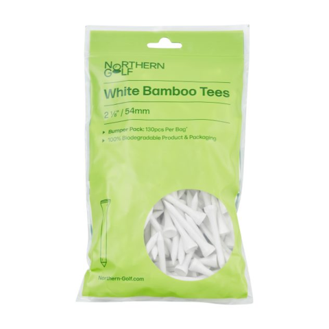Northern Golf Bamboo Golf Tees White 2 1/8'' Long - Pack of 130